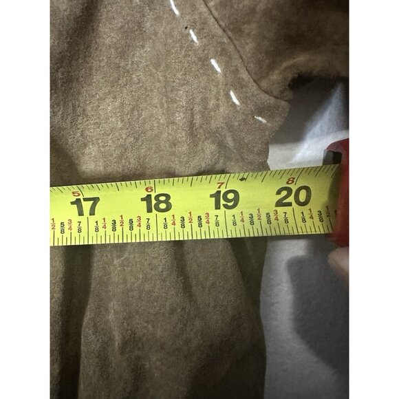 Denim & Co. Washable Suede Barn Jacket with Pickstitch Detail Brown Size Medium - Picture 8 of 10
